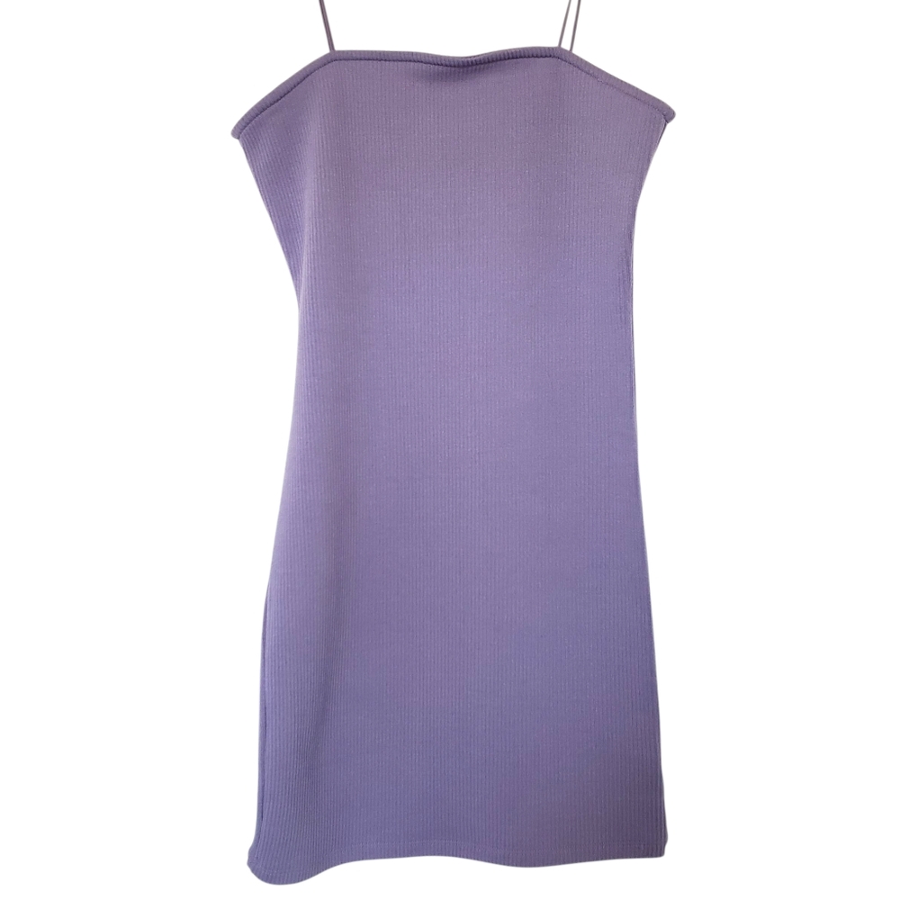 Love J Mini Bodycon Ribbed Dress Women's Size L (M) Purple Summer Coquette Party